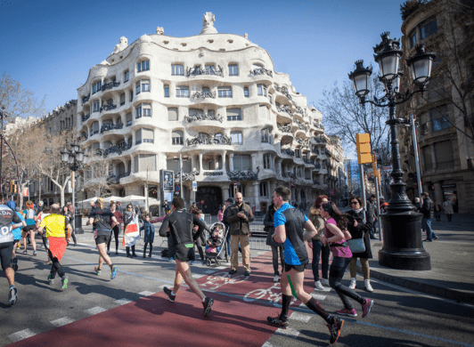 Runners at Barcelona Marathon