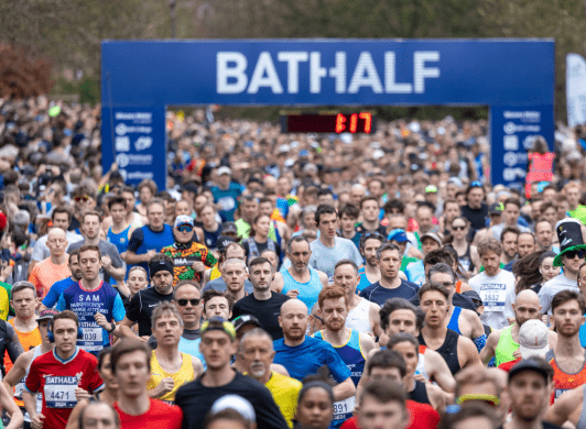 Runners at Bath Half starting line.