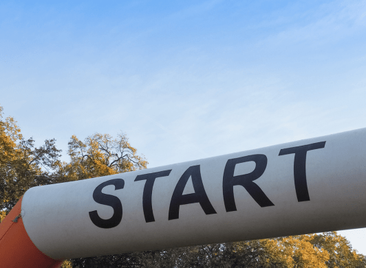 Inflatable run start line banner