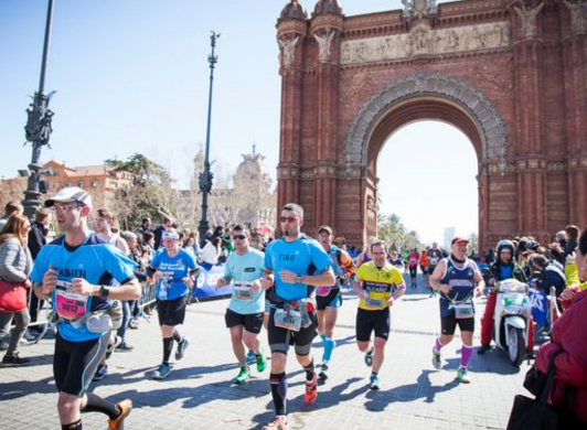 People running, Barcelona Marathon