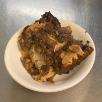 Chocolate 'bread and butter' pudding