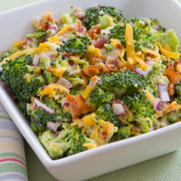 Roasted broccoli stem salad